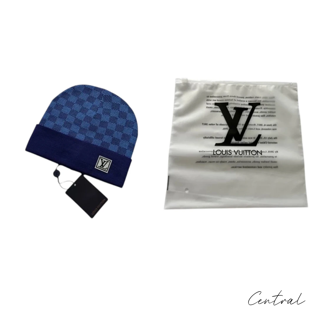 LV Damier Beanie - Blue - Image 3