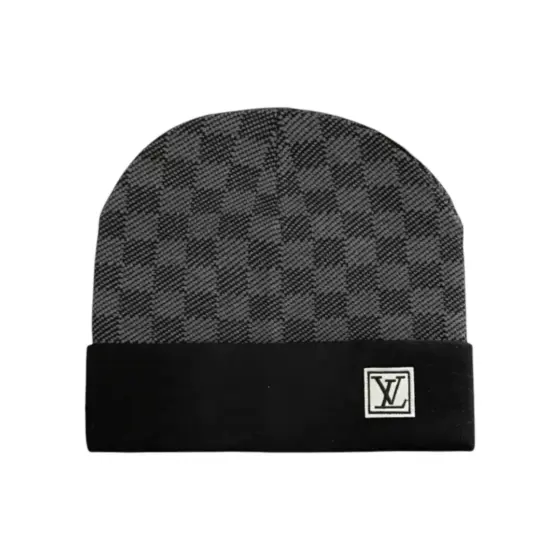 LV Damier Beanie - Dark Grey