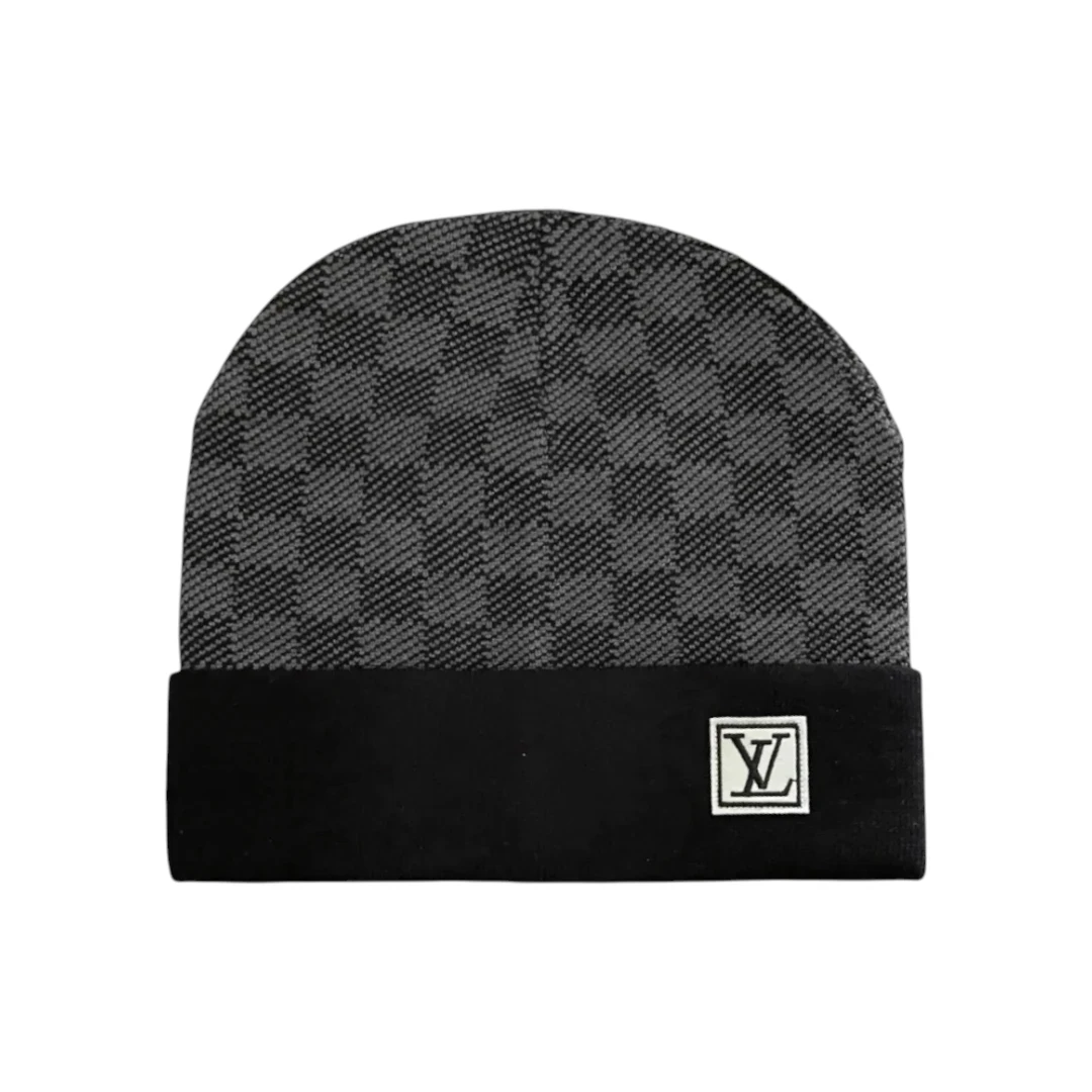 LV Damier Beanie - Dark Grey