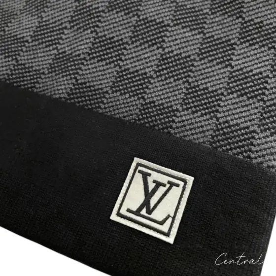 LV Damier Beanie - Dark Grey - Image 3