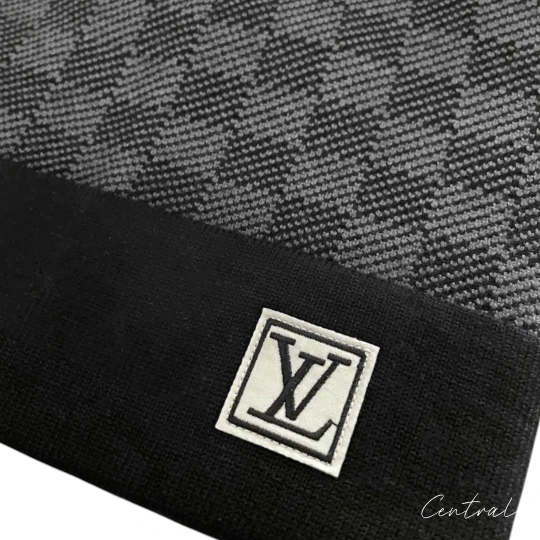 LV Damier Beanie - Dark Grey - Image 3