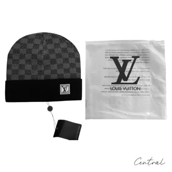 LV Damier Beanie - Dark Grey - Image 5