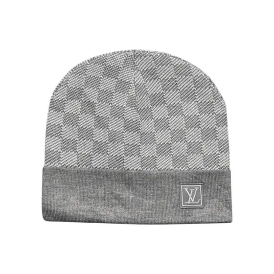 LV Damier Beanie - Light Grey