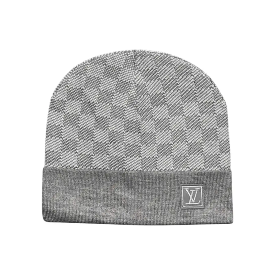 LV Damier Beanie - Light Grey