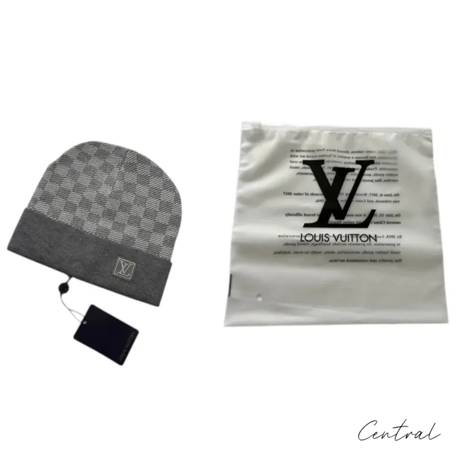LV Damier Beanie - Light Grey - Image 3