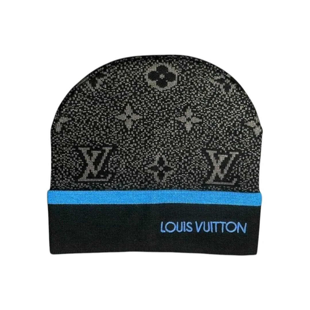 LV Monogram Beanie - Blue Grey