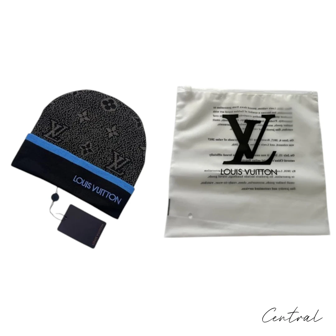LV Monogram Beanie - Blue Grey - Image 3