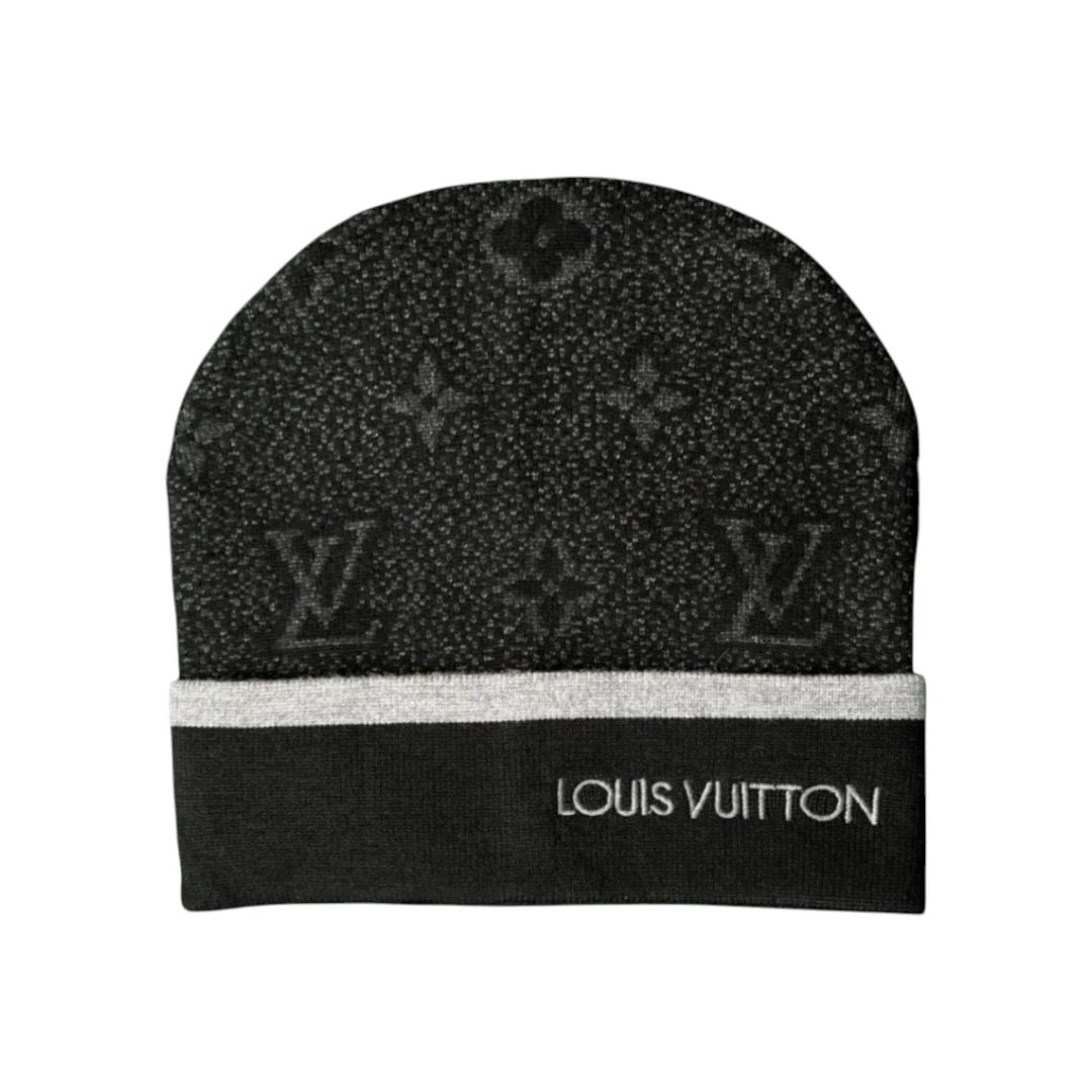 LV Monogram Beanie - Black