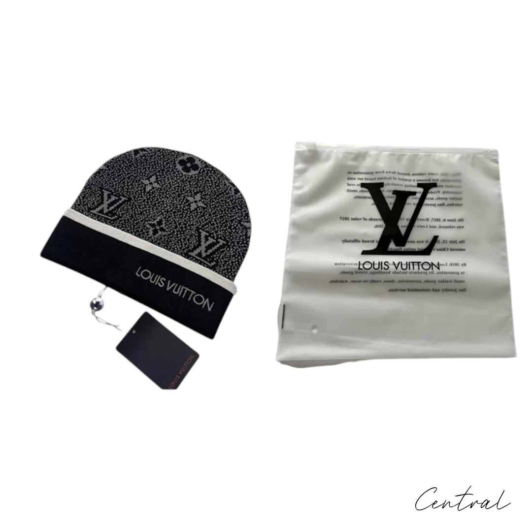LV Monogram Beanie - Grey - Image 3