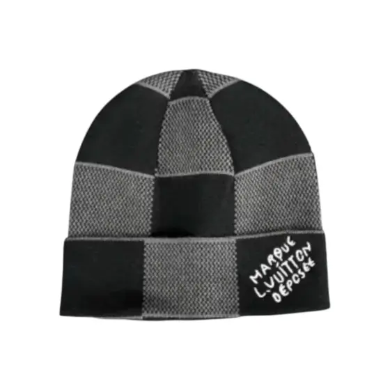 LV Checkerboard Beanie - Black & Grey