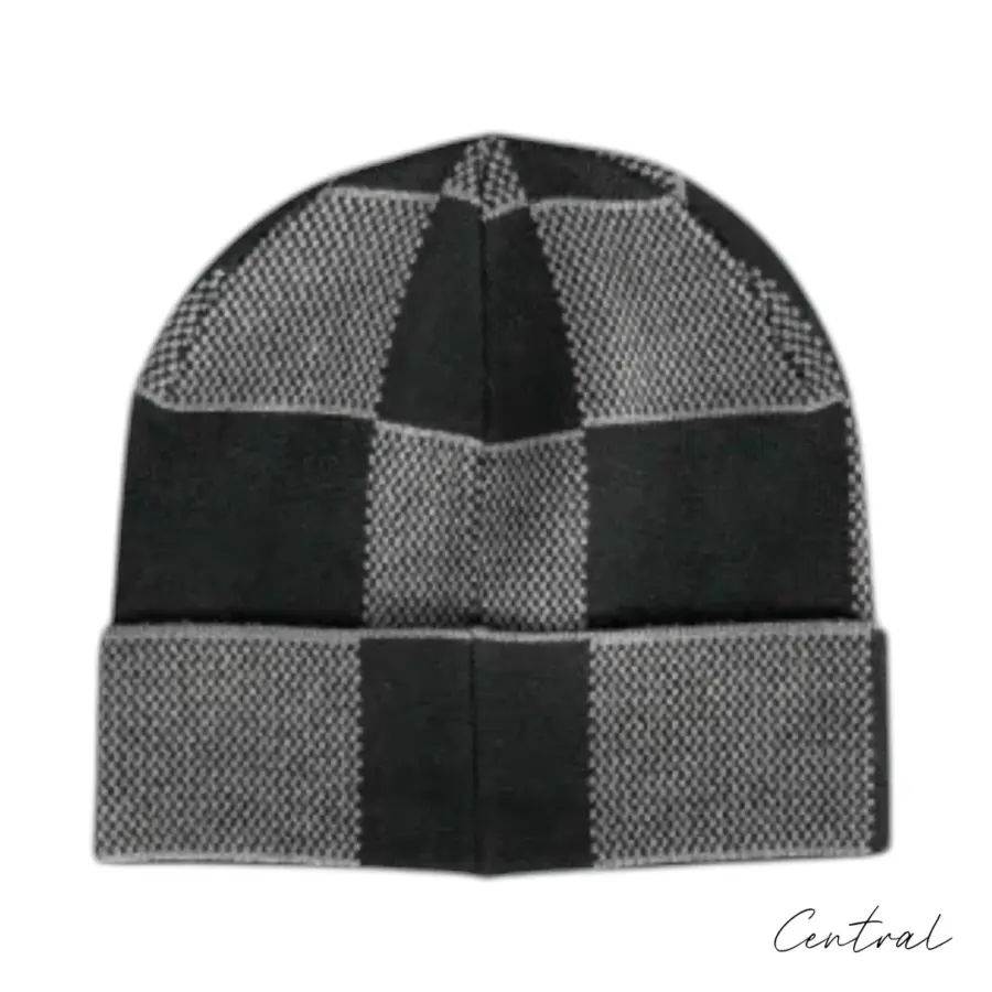 LV Checkerboard Beanie - Black & Grey - Image 2