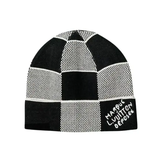 LV Checkerboard Beanie - Black & White