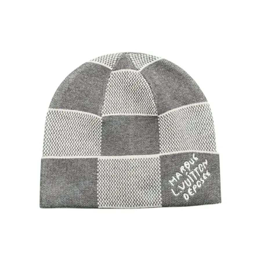 LV Checkerboard Beanie - Grey