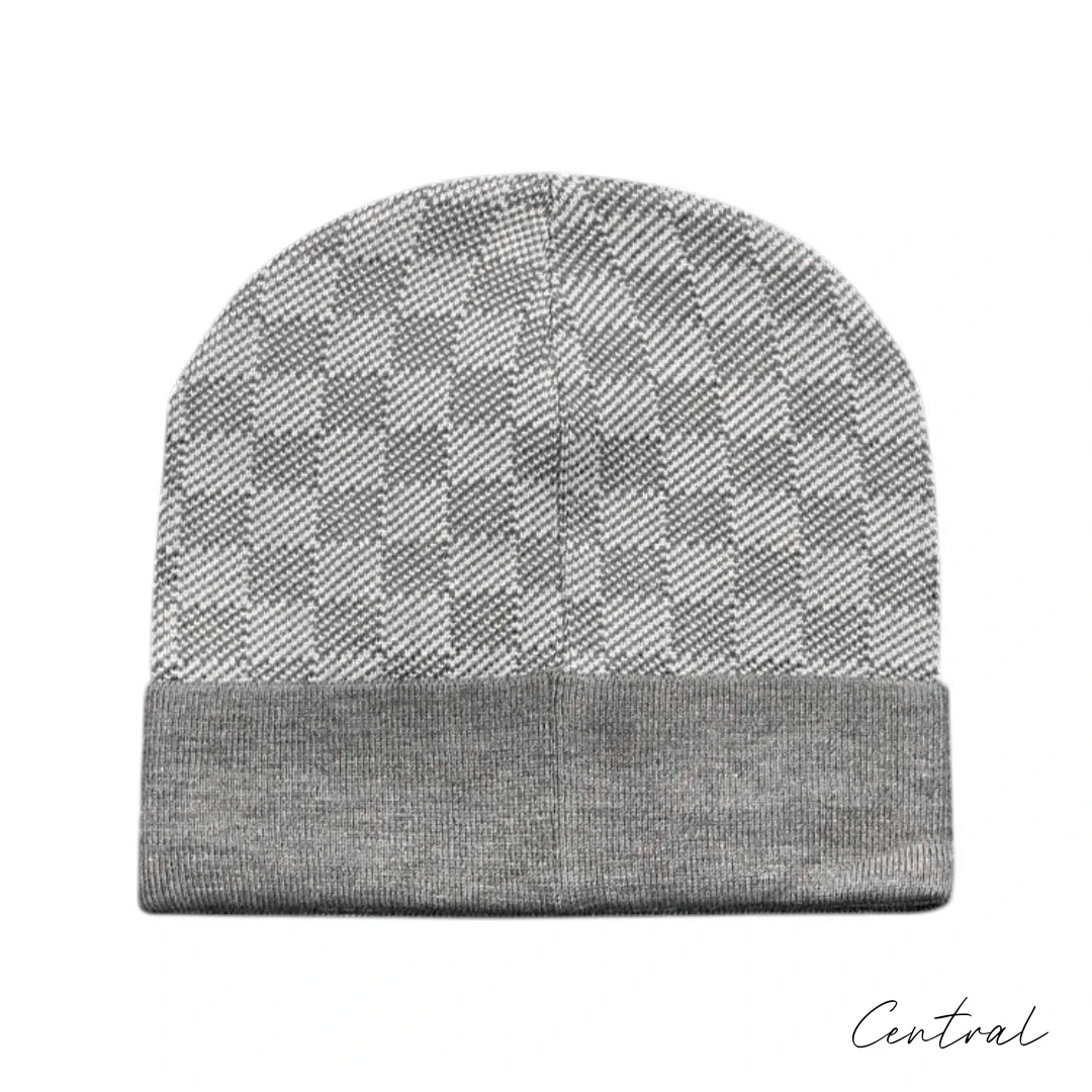 LV Damier Beanie & Scarf Set - Light Grey - Image 3