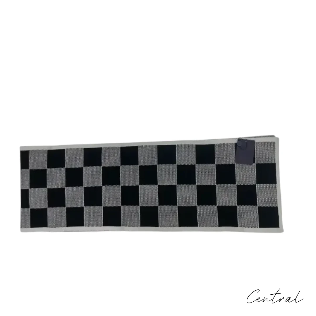 LV Checkerboard Beanie & Scarf Set - Black & White - Image 5
