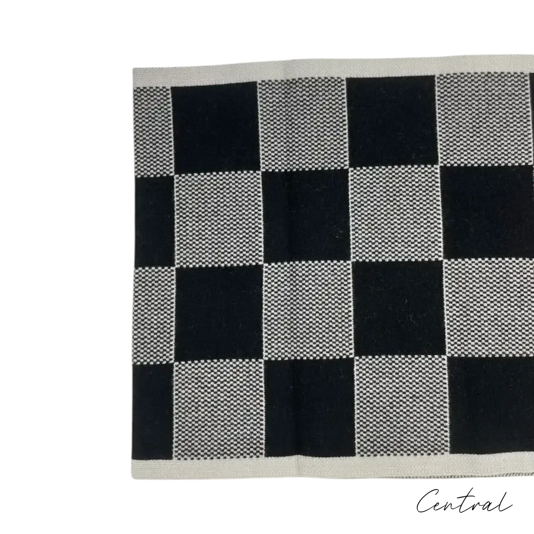 LV Checkerboard Beanie & Scarf Set - Black & White - Image 6