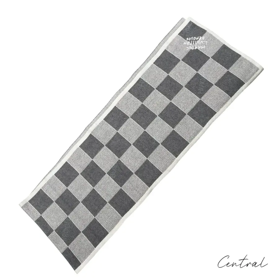 LV Checkerboard Beanie & Scarf Set - Grey - Image 4