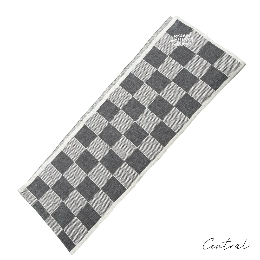 LV Checkerboard Beanie & Scarf Set - Grey - Image 4