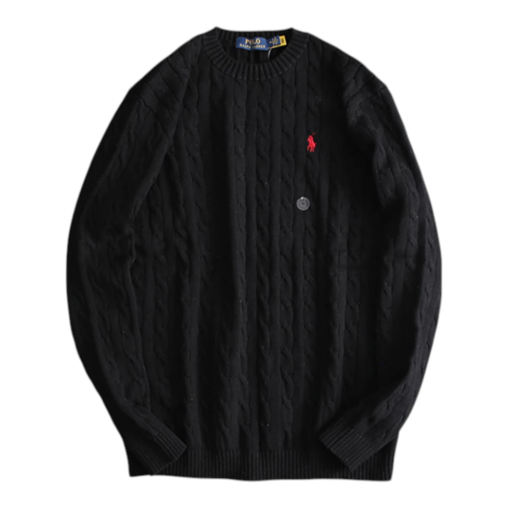 Polo Ralph Lauren Cable-Knit Cotton Jumper - Black