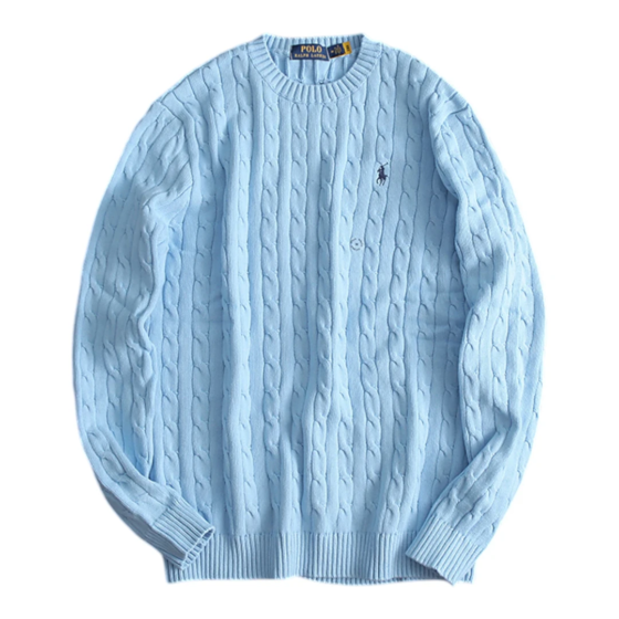 Polo Ralph Lauren Cable-Knit Cotton Jumper - Light Blue