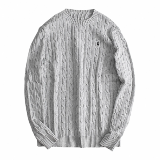 Polo Ralph Lauren Cable-Knit Cotton Jumper - Light Heather Grey