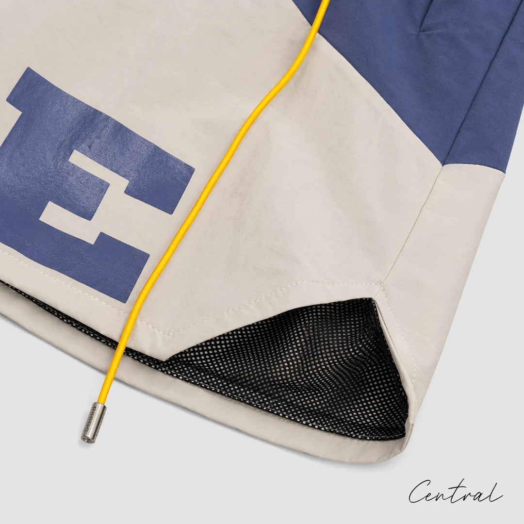 Rhude 8048 Colorblock Logo Shorts - Navy / Cream