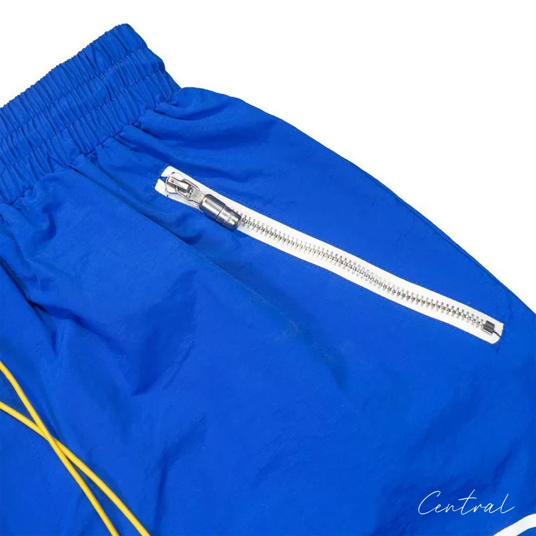 Rhude Oversized Logo Zip-Pocket Shorts - Blue