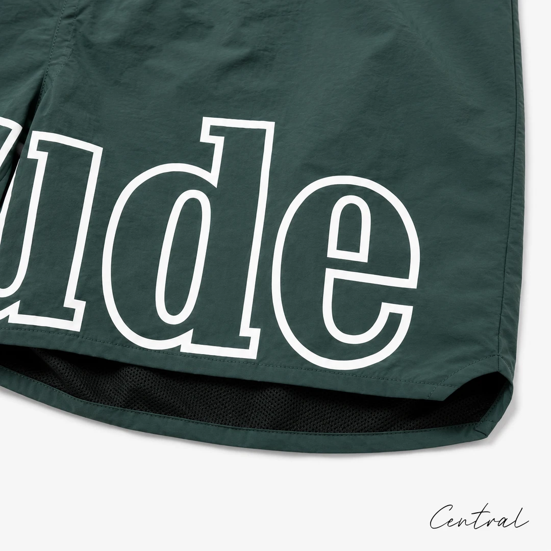 Rhude Oversized Logo Zip-Pocket Shorts - Dark Green