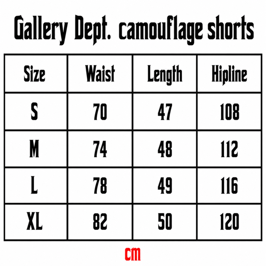 Gallery Dept. camouflage shorts
