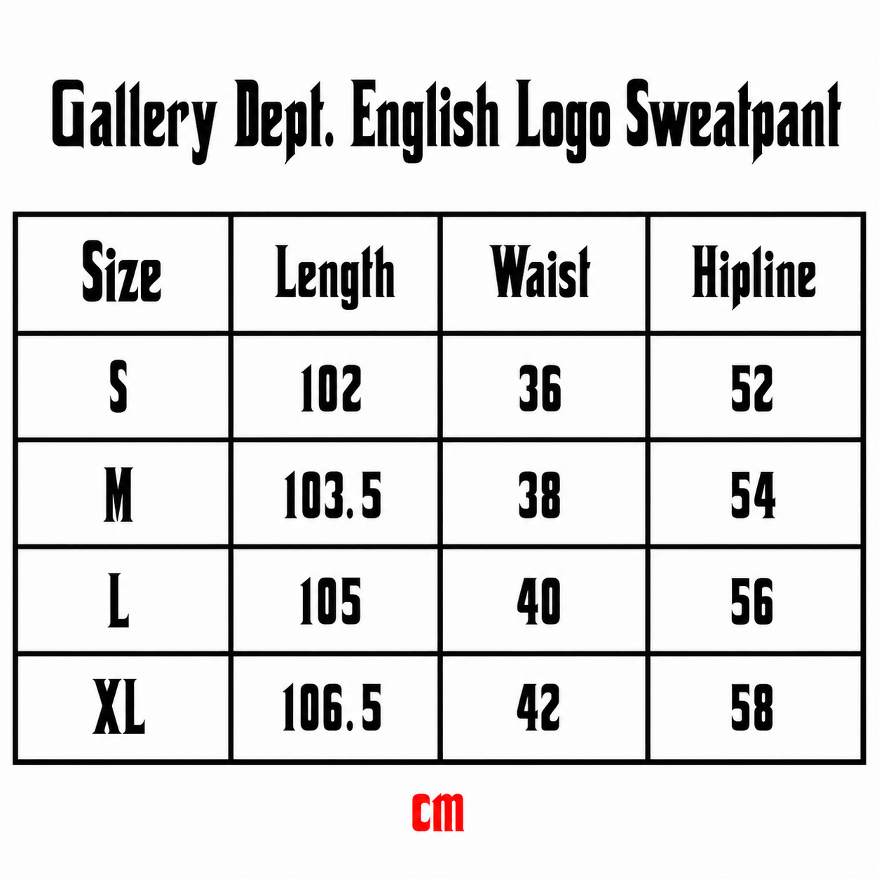 Gallery Dept. English Logo Sweatpant - Dark Grey