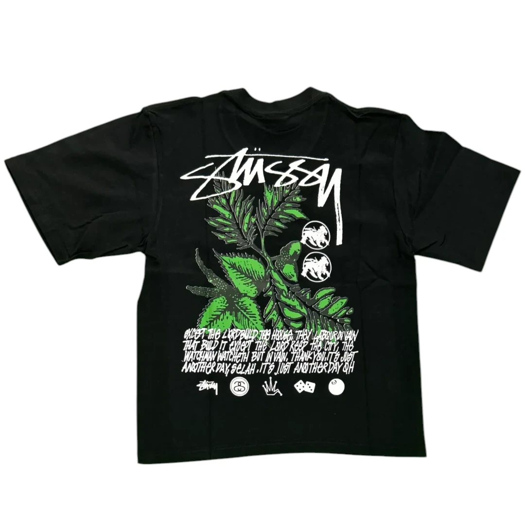 Stussy Green Grass T-Shirt - Black