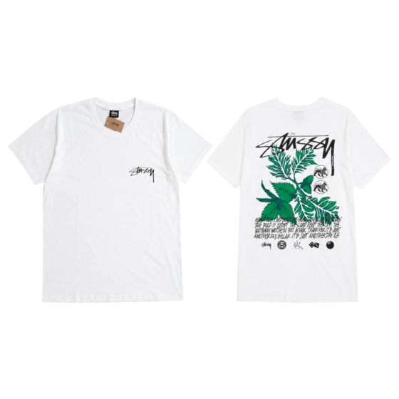 Stussy Green Grass T-Shirt - White
