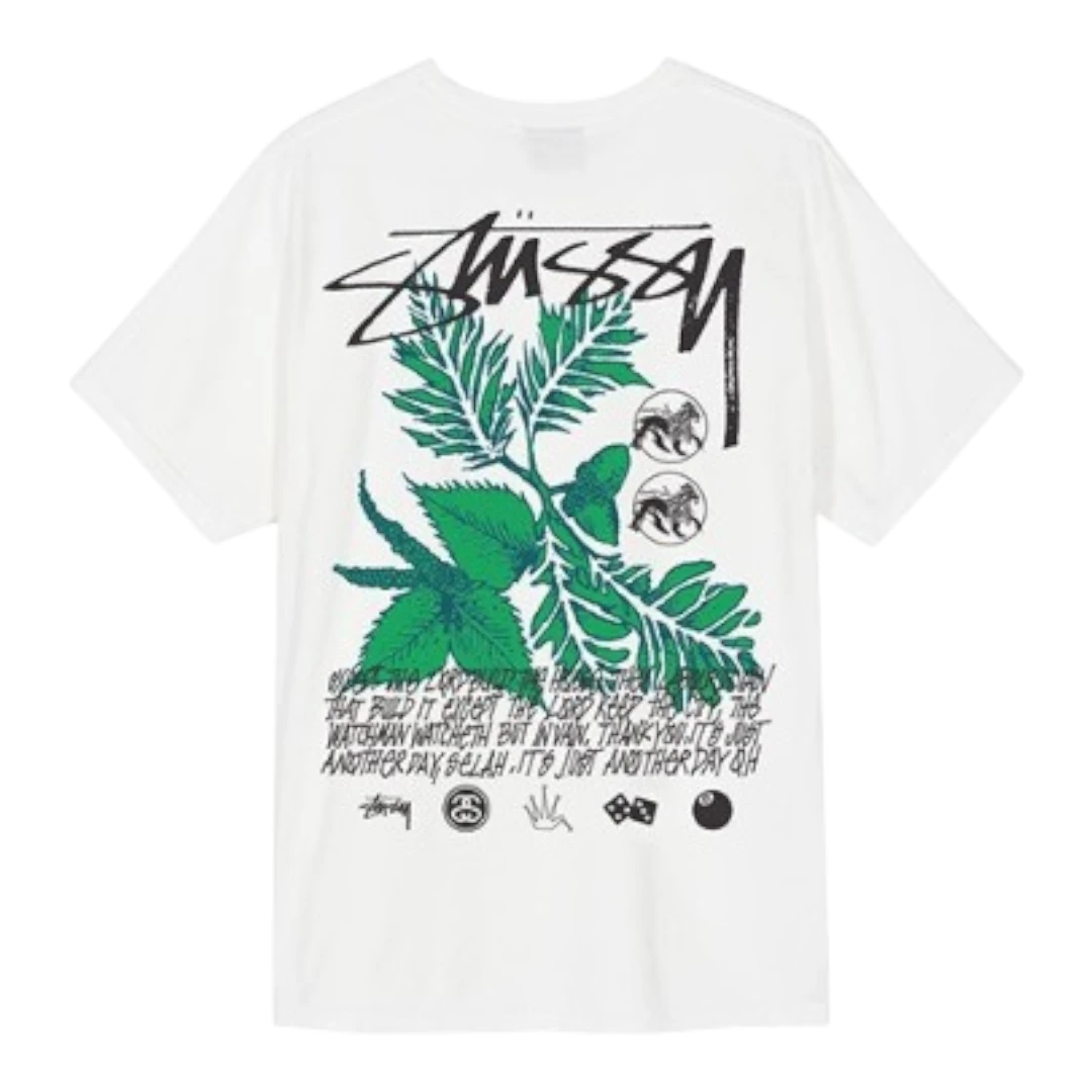 Stussy Green Grass T-Shirt - White
