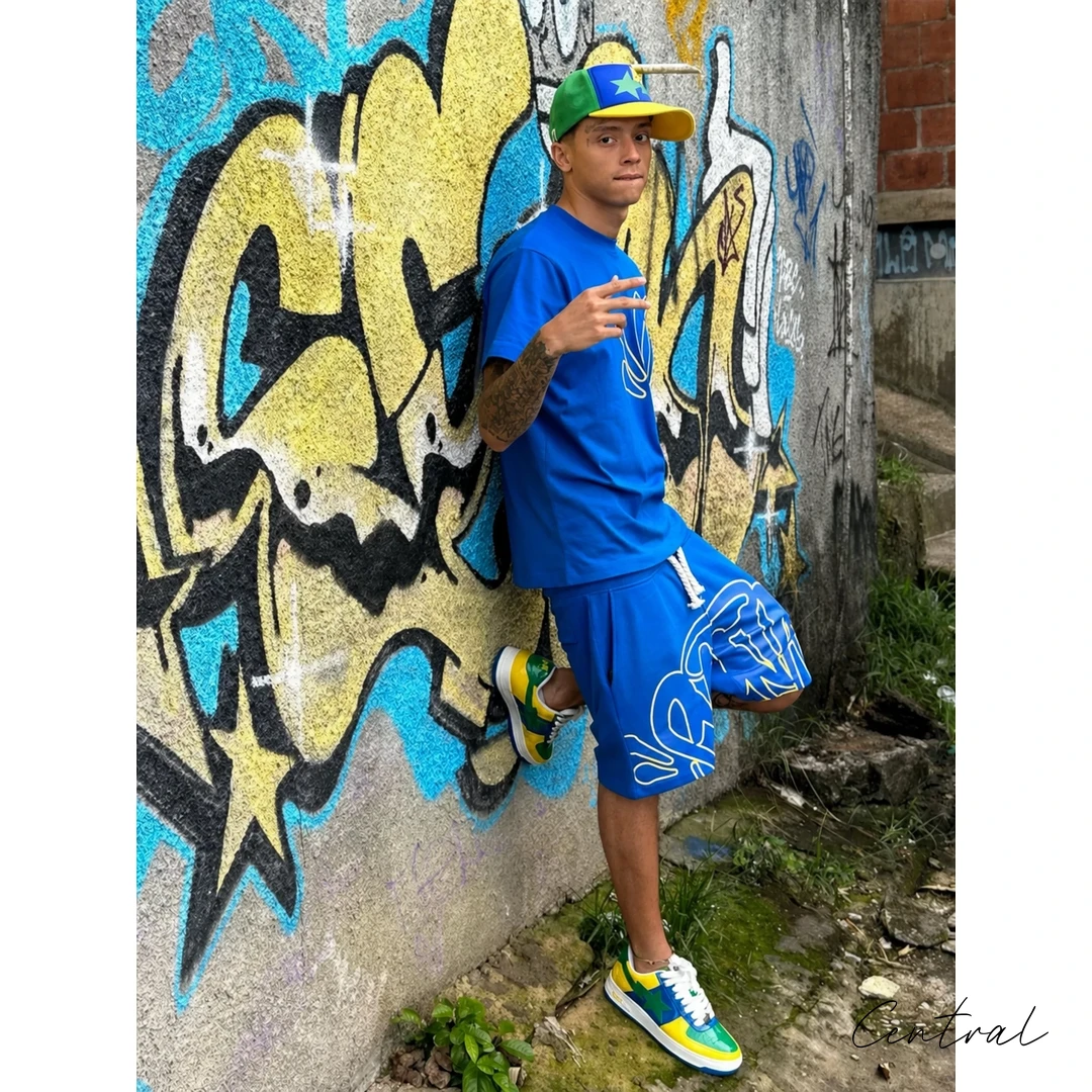 Syna World Drill T-Shirt & Shorts Set - Multicolor Blue