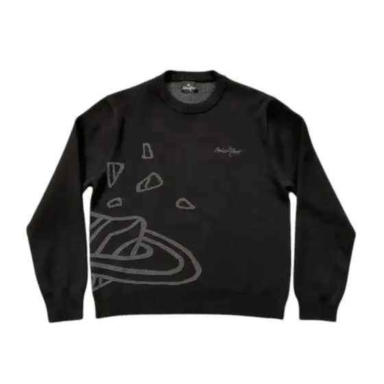Broken Planet Market Knit Sweater - Black Grey