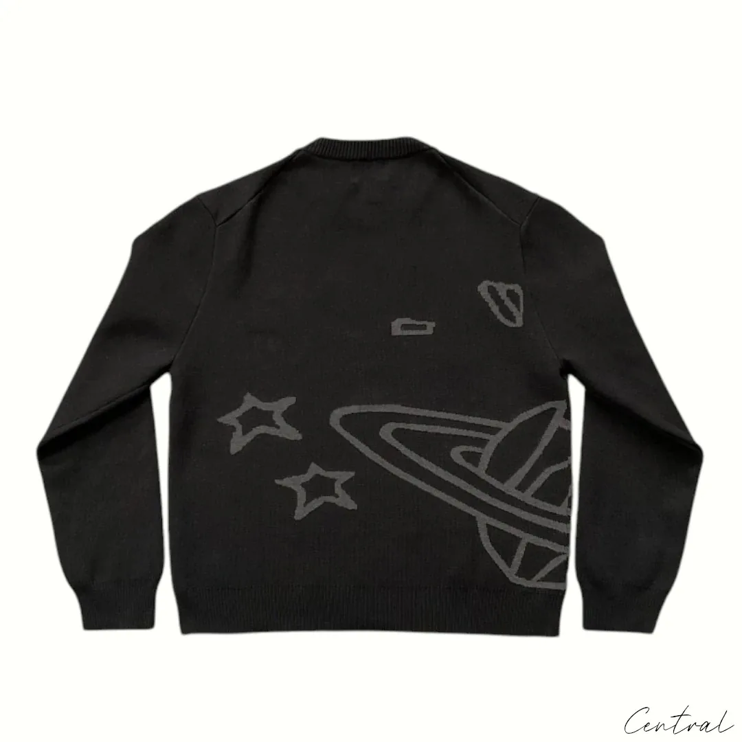 Broken Planet Market Knit Sweater - Black Grey