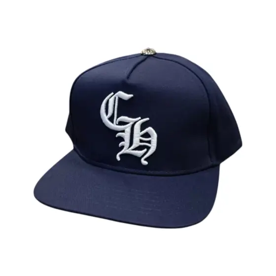 Chrome Hearts Logo Snapback - Navy White