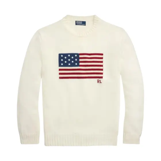 Ralph Lauren The Iconic Flag Jumper - White