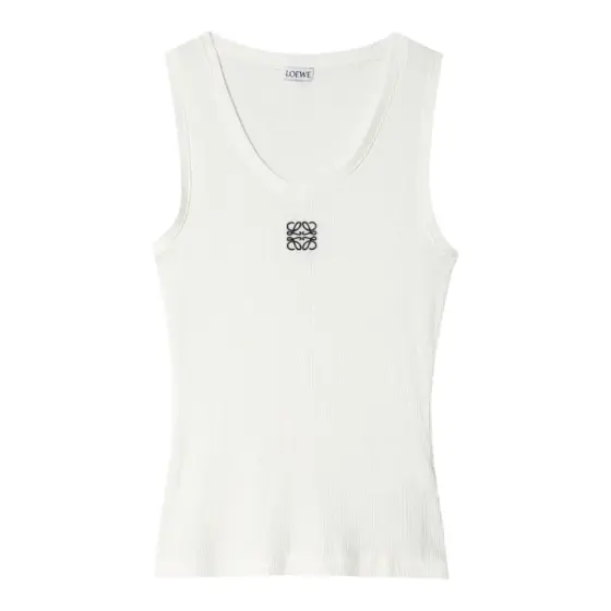 LOEWE Embroidered Anagram Tank Top - White