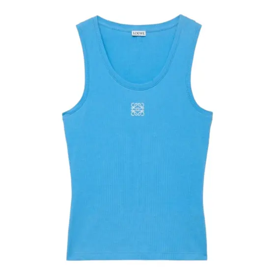 LOEWE Embroidered Anagram Tank Top - Blue
