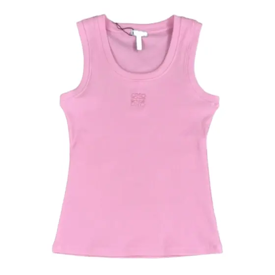 LOEWE Embroidered Anagram Tank Top - Pink Red