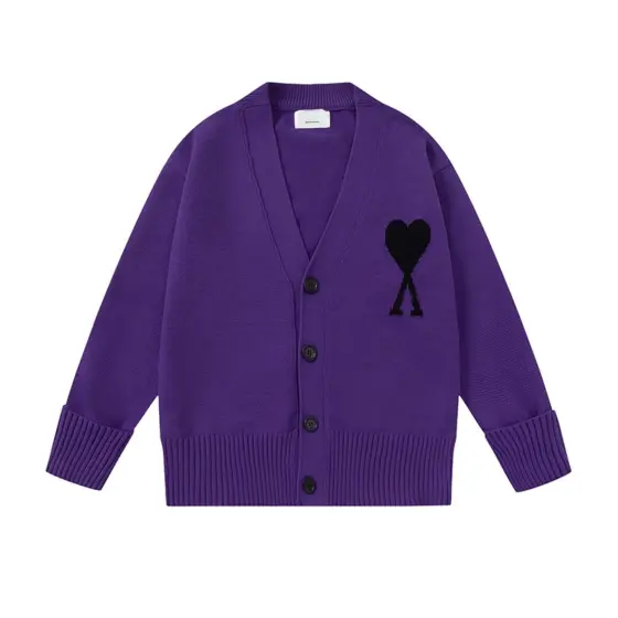 Ami Wool Cardigan - Purple