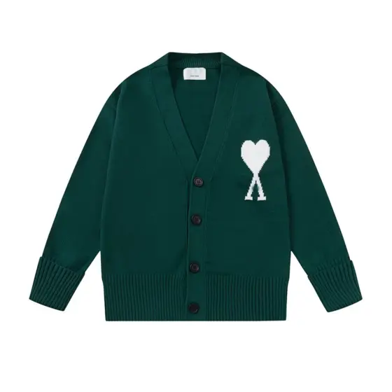 Ami Wool Cardigan - Forest Green