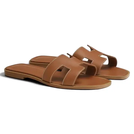 Hermès Oran Sandal - All inclusive sheep pattern brown