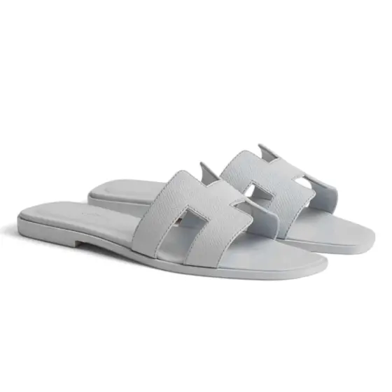 Hermès Oran Sandal - Palm prints all white