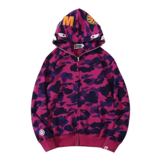 BAPE Full Zip Hoodie - Purple single cap