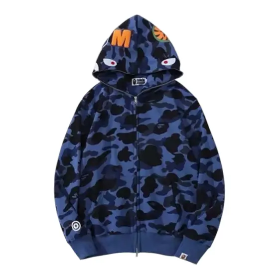 BAPE Full Zip Hoodie - Blue single cap