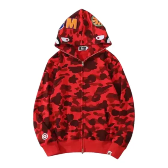 BAPE Full Zip Hoodie - Red single cap