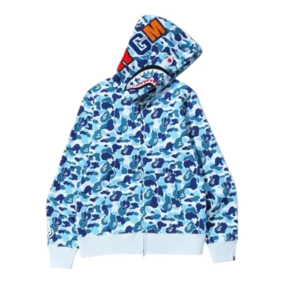 BAPE Full Zip Hoodie - camouflage blue single hat