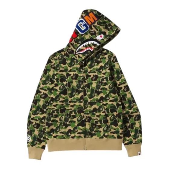 BAPE Full Zip Hoodie - camouflage green single hat